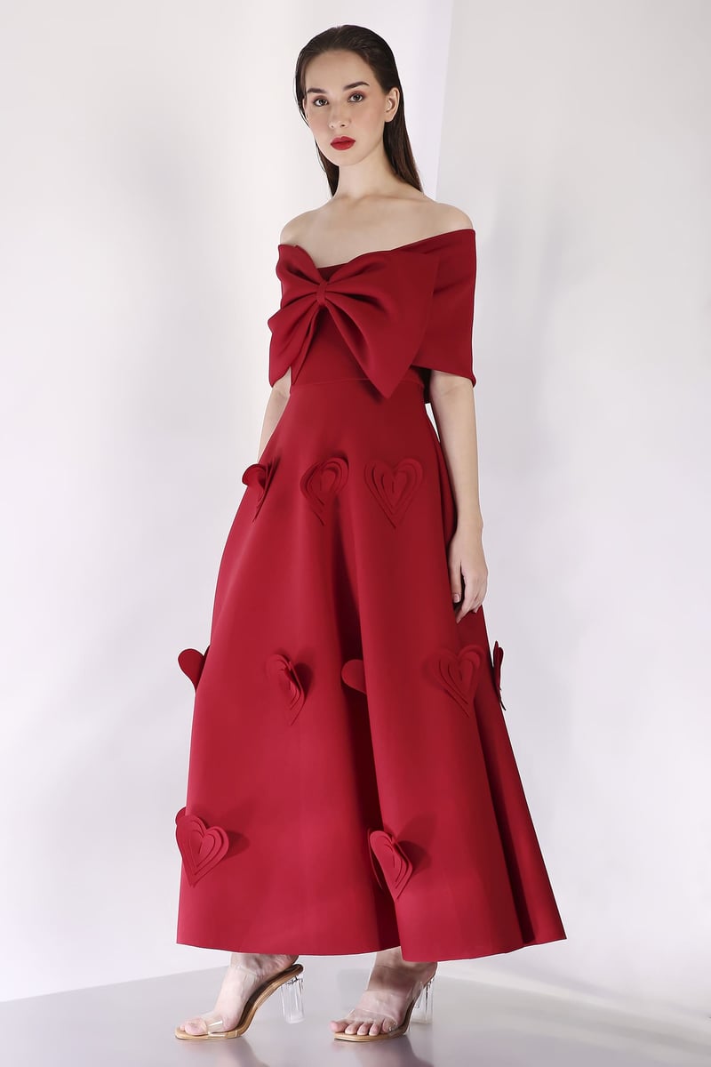 Red Oversized Bow Cape Wrap Shrug