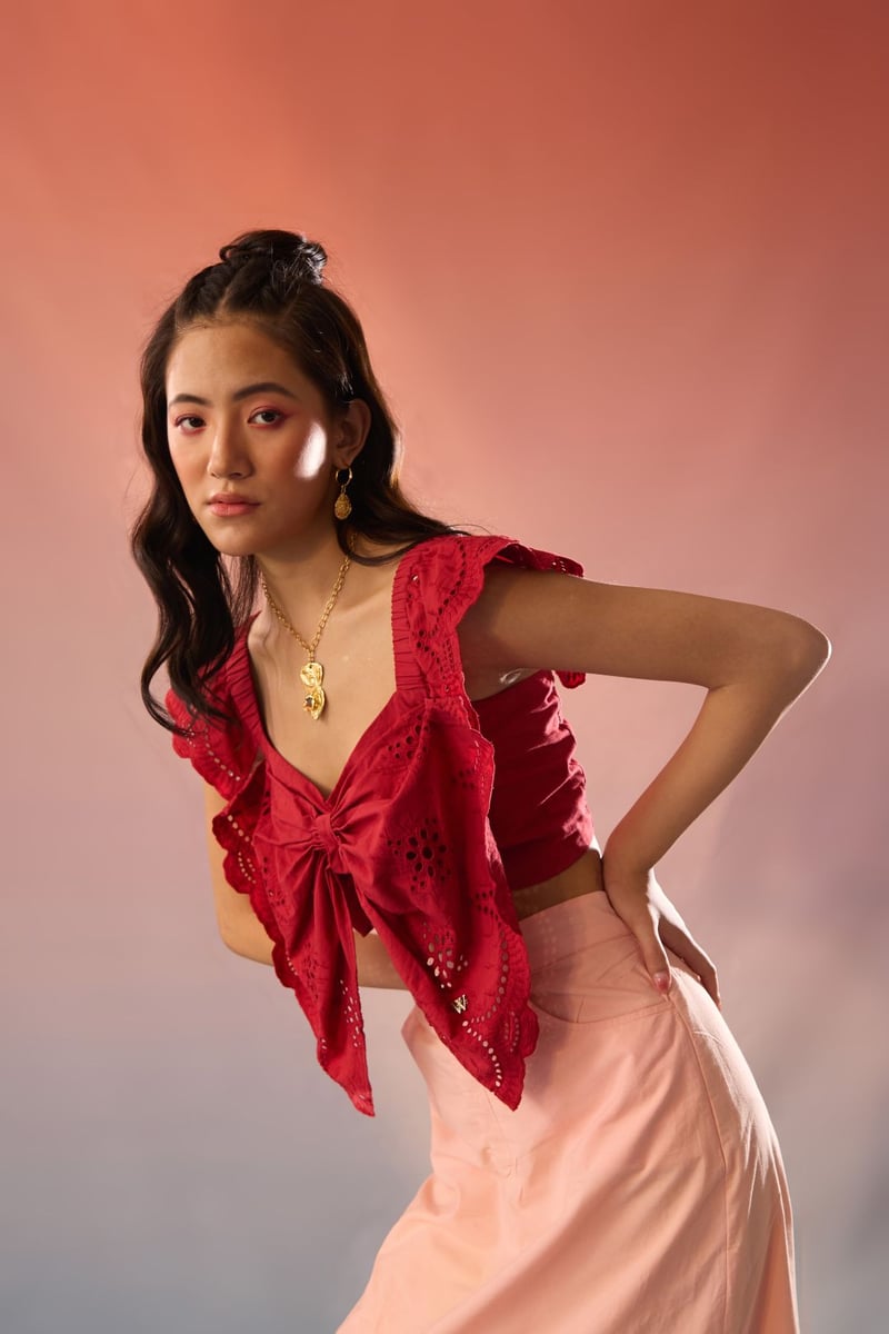 Schiffli Crop Top