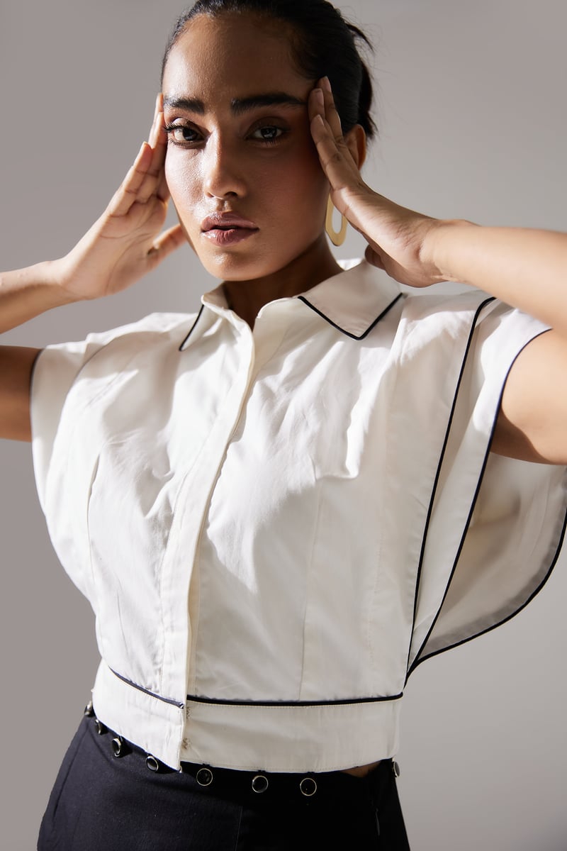 Black and White Shirt and Maxi Pencil Skirt Co-ord Set