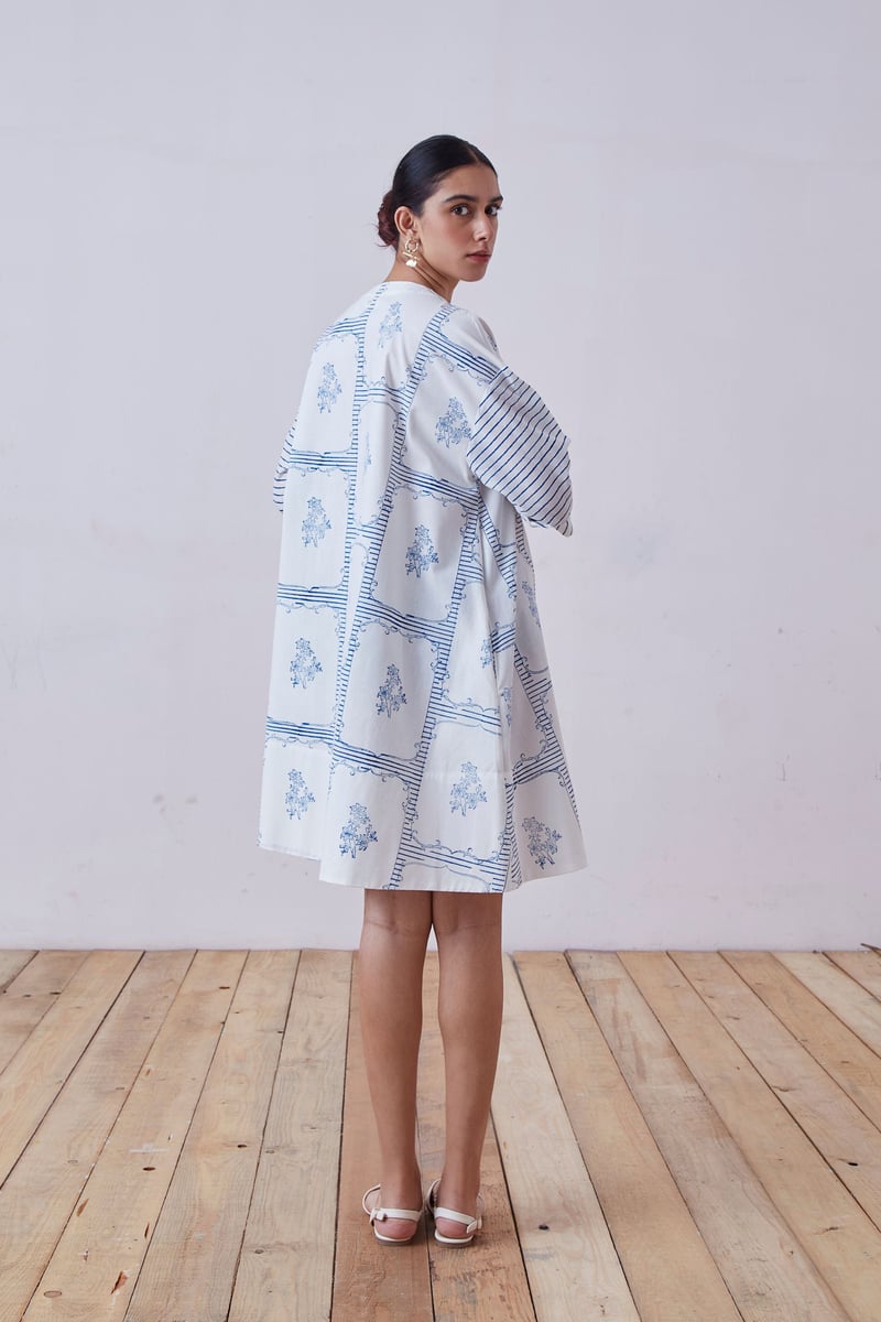 Dalip Blue Hand Printed Dress