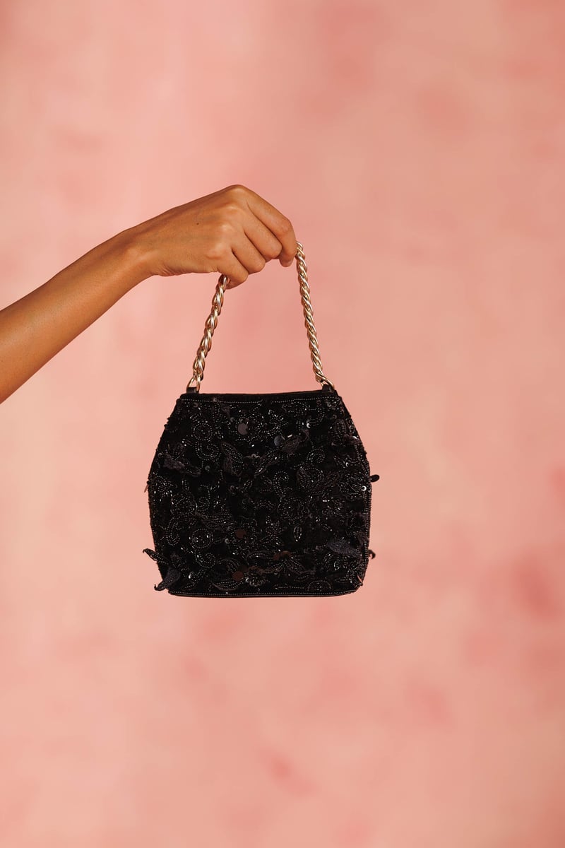 Seher Black Potli Bag