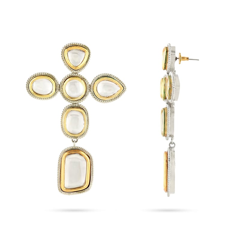 Valliyan Polki Cross Earring