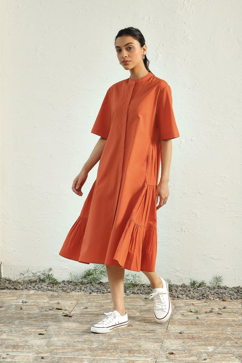 Sunset Side Gathered Dress
