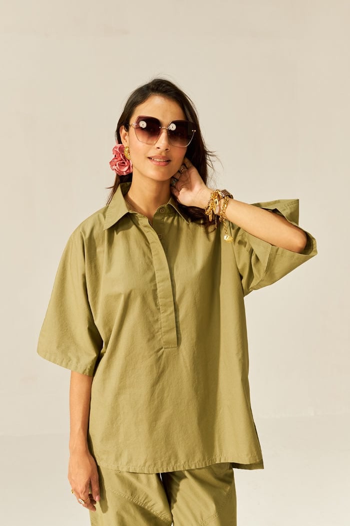 Aloe Oversized Shirt and Tapered Pants Co-ord Set