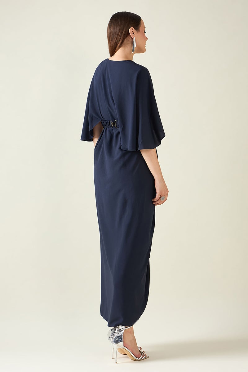 Midnight Navy Dress With Belt