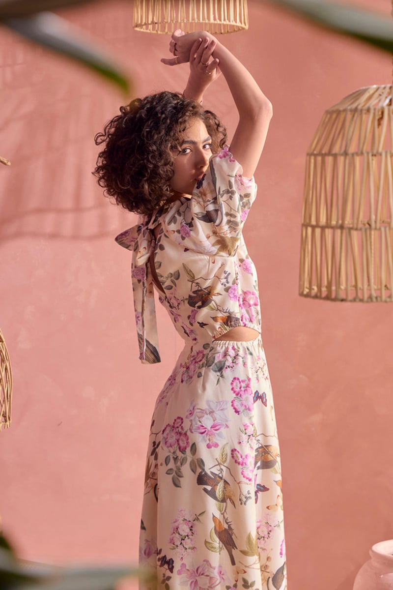 Dainty Spring Hues Midi Dress