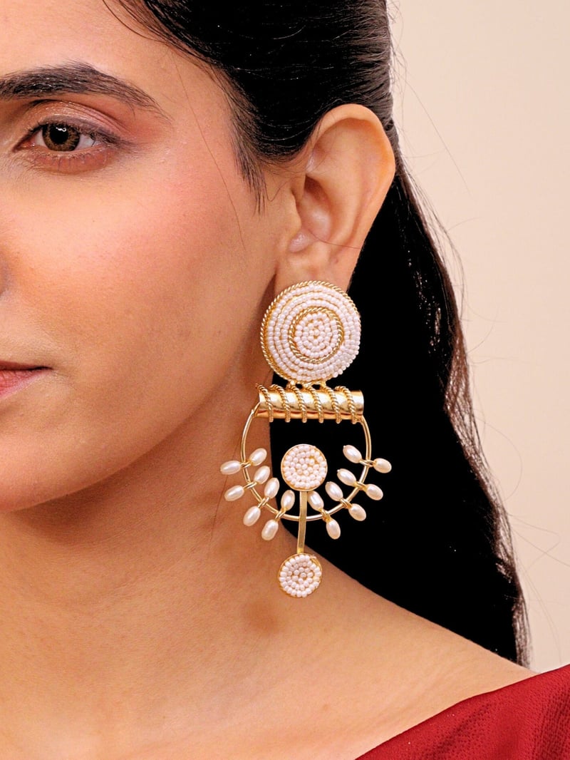 Mehrum Brass Earrings for Women 18K Gold Plated