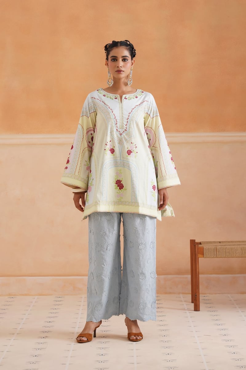 Pastel Floral Kurta and Salwar Co-ord Set