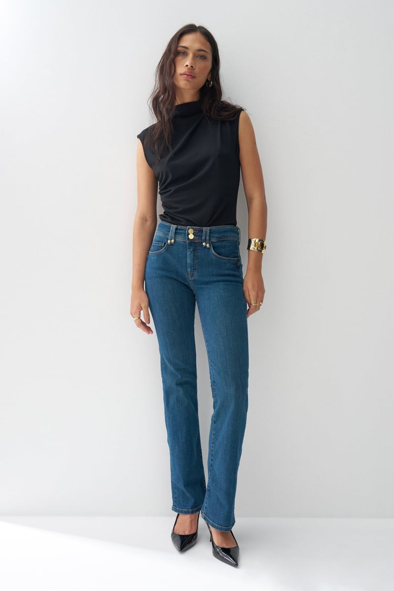 Dark Wash High-Rise Bootcut Jeans