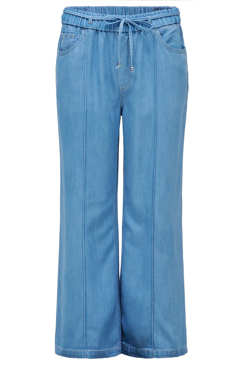 Light Wash Wide-Leg Denim Jogger Trousers