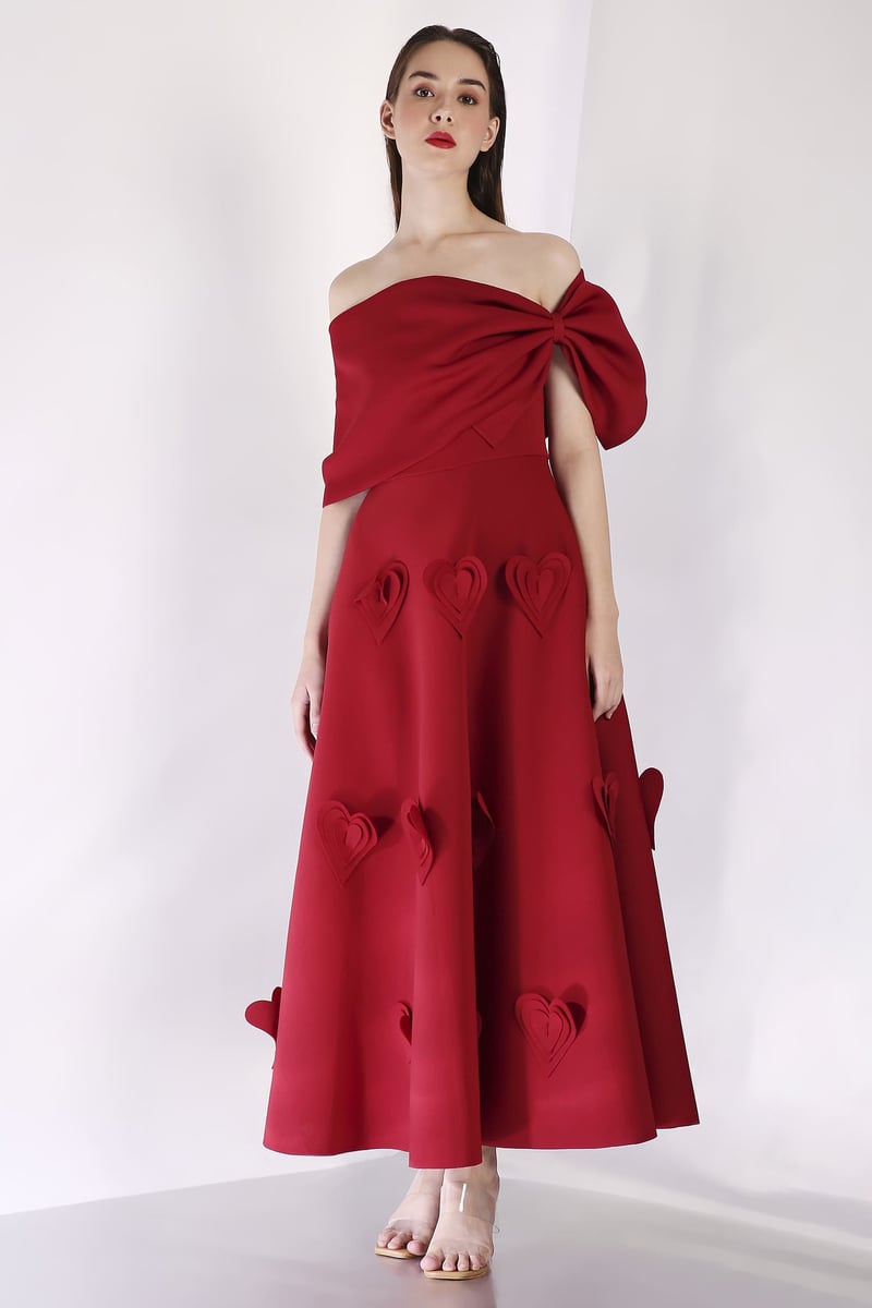 Red Oversized Bow Cape Wrap Shrug