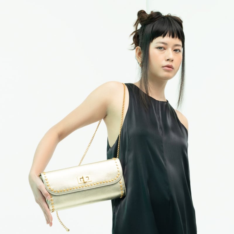 JENA Slim Studded Clutch Bag