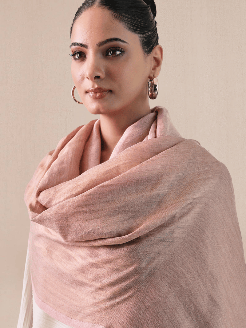 Wool Reversible Zari Stole