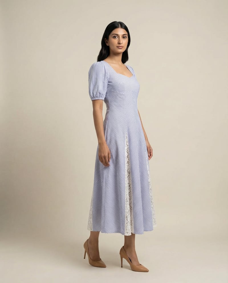 Tulip Lace Stripe Maxi Dress