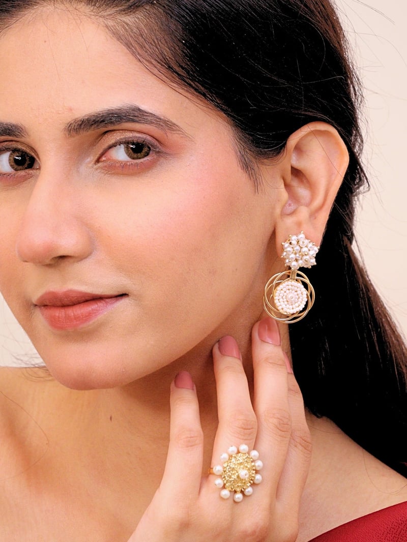 Zareen Brass Earrings for Women 18K Gold Plated