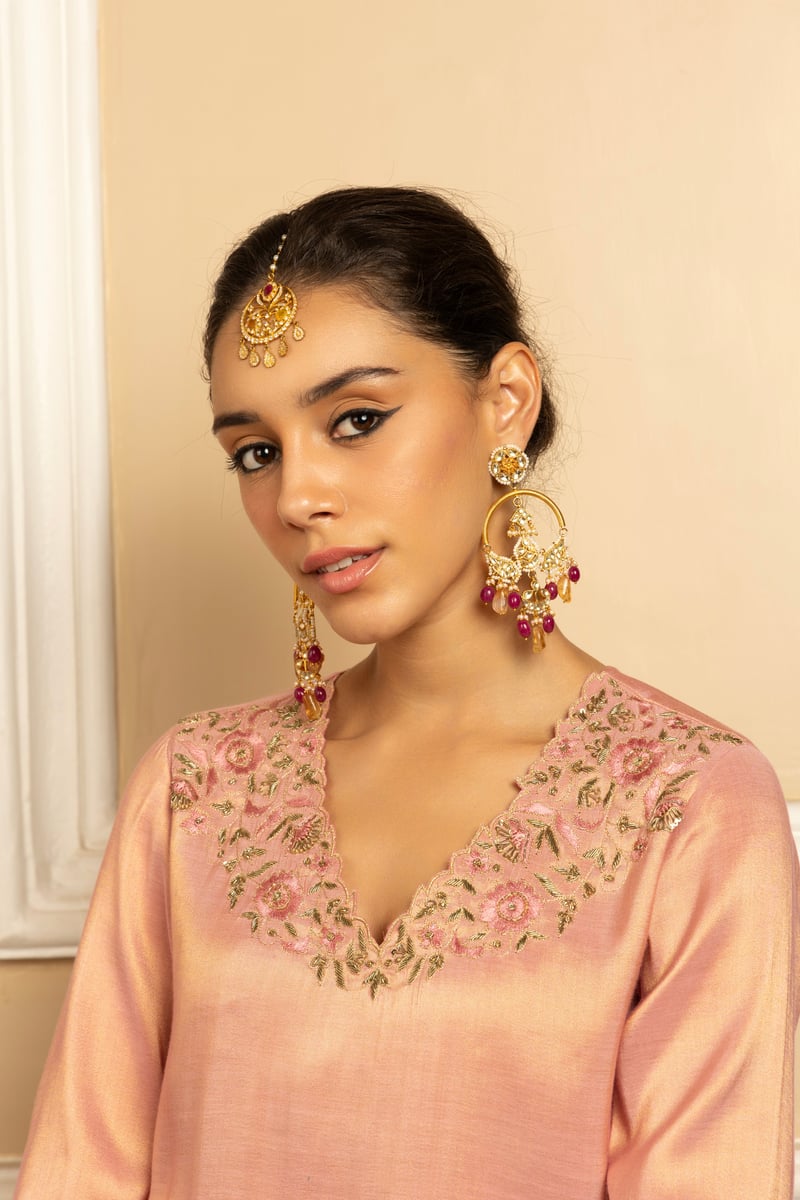 Saanvi Handcrafted Tissue Kurta Set