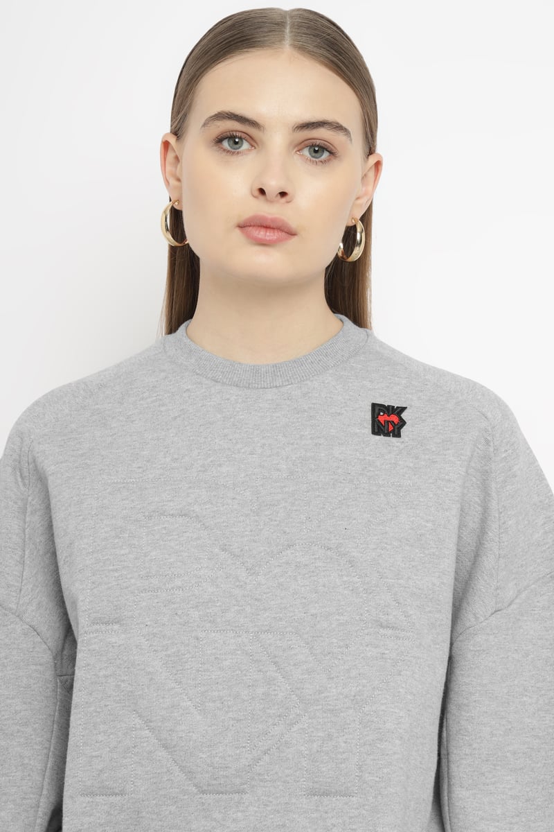 Light Grey Relaxed-Fit Crewneck Sweatshirt
