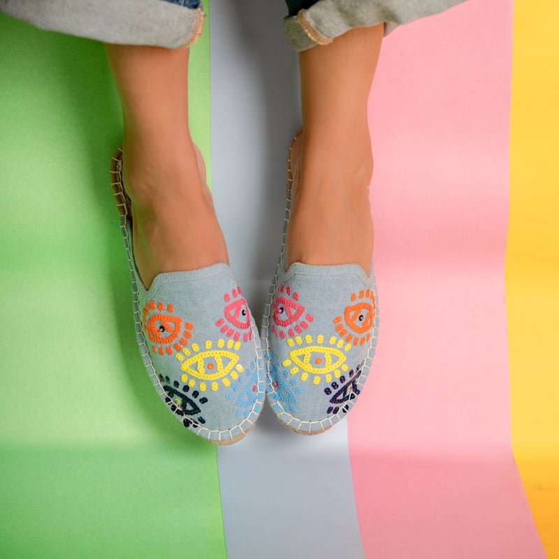 Joie Evil Eye Espadrilles Denim