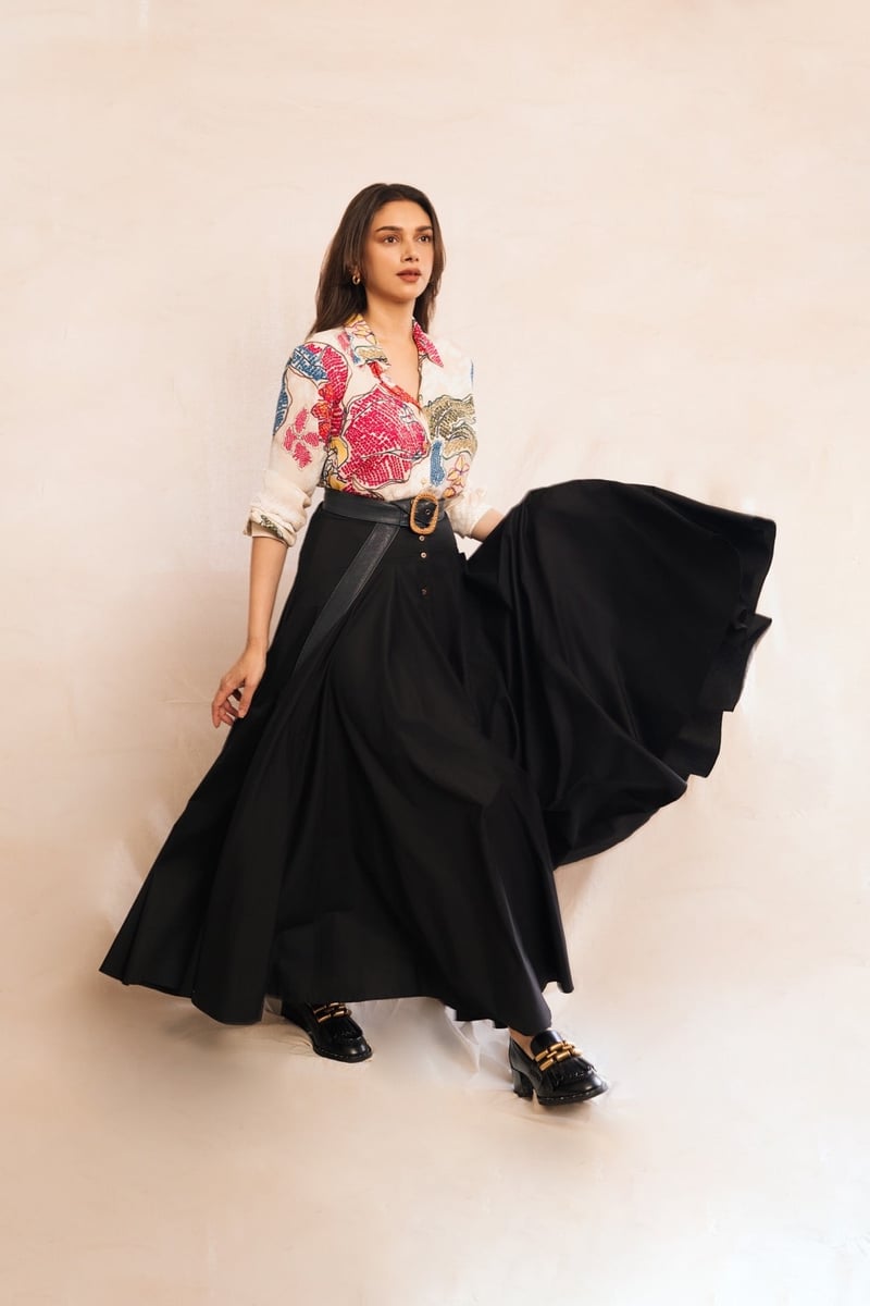 Ivory Satin Bandhani Print Button-Down Shirt