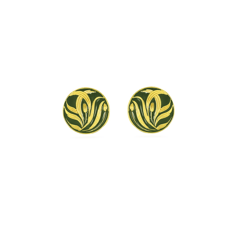 Valliyan Green Allure Round Studs — Valliyan