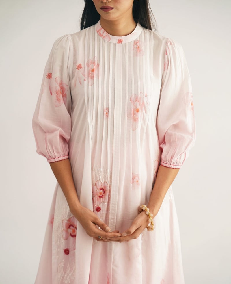 Floral Pintucks Kurta