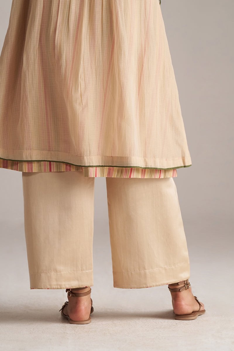 Macadamia Kota Silk Kurta and Pant Co-ord Set