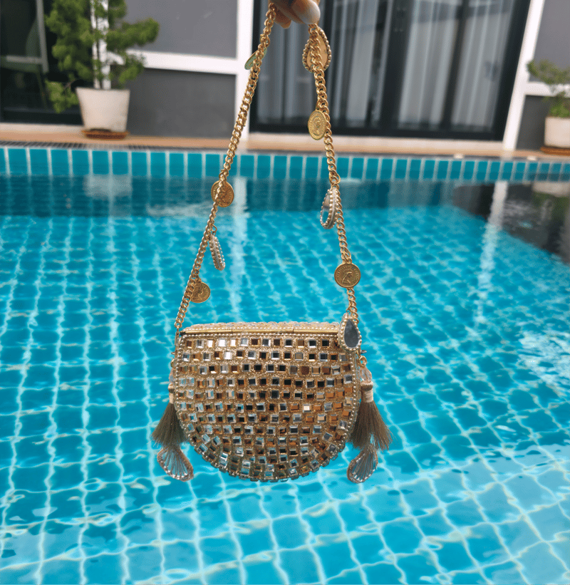 Mini Mirror Coin Bag Gold & Silver