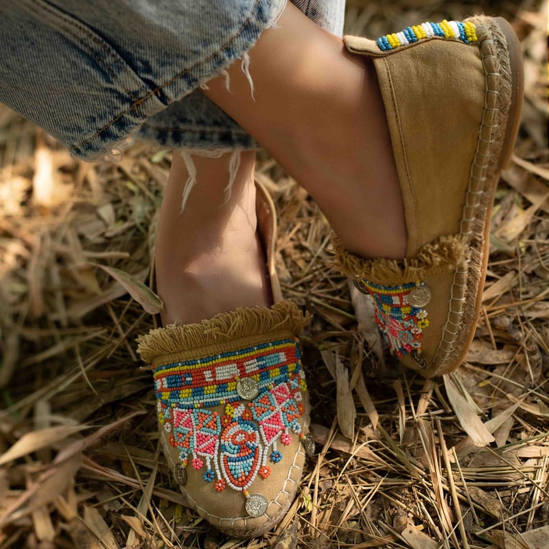 Masai Beaded Espadrilles Beige