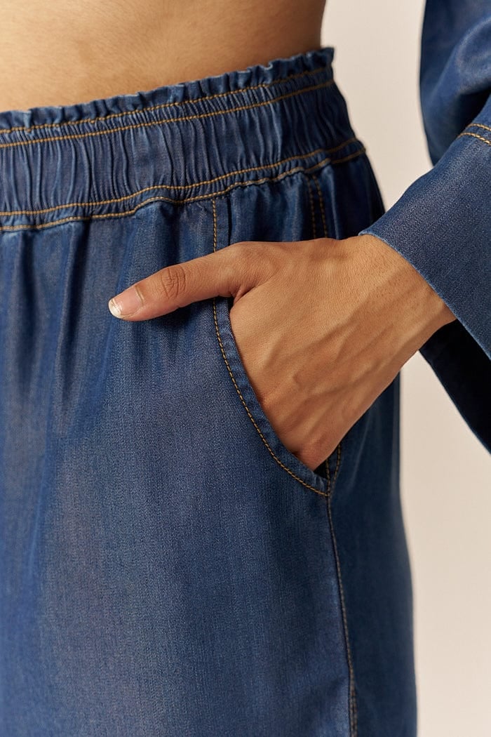 Blue Lapel Shirt and Mid-Rise Shorts Co-ord Set