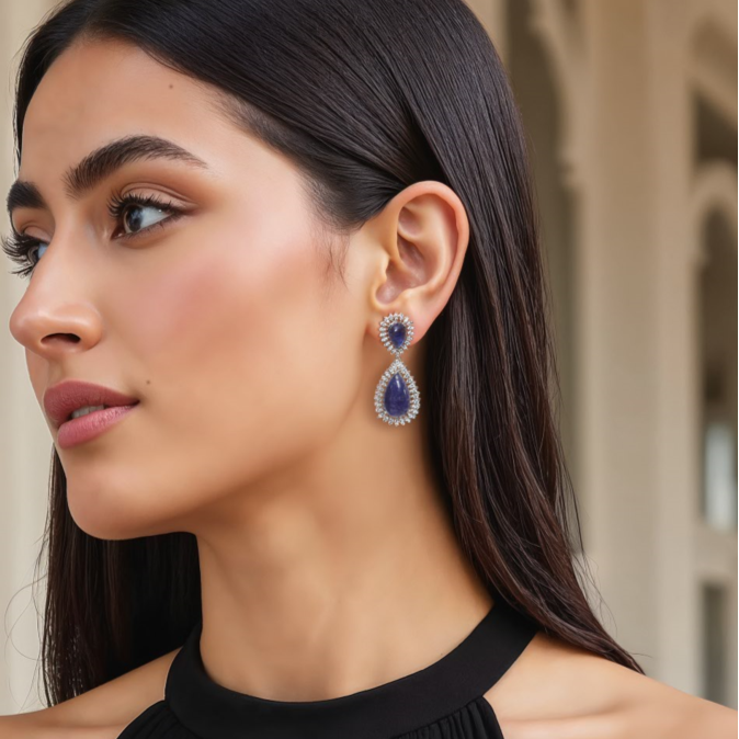 Blue Fall Earrings — Kesya