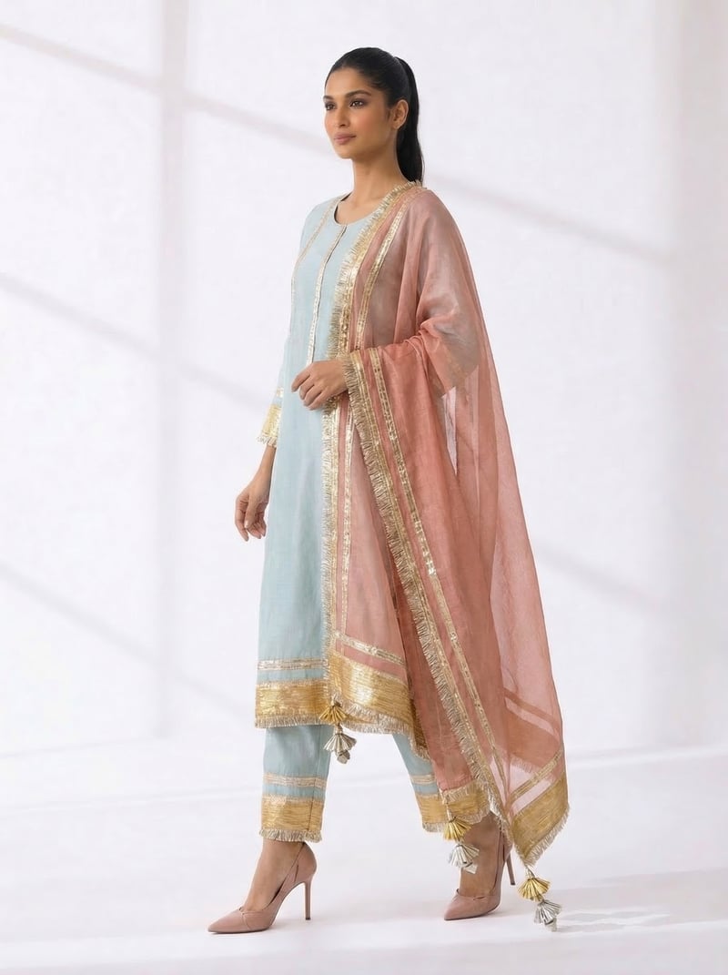 Sky Blue Tissue Suit