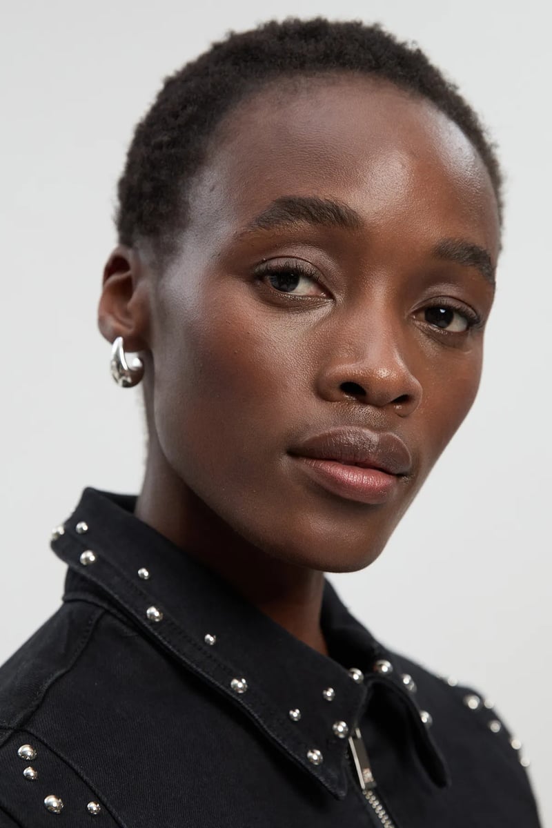 Black Studded Zip-Up Collared Jacket