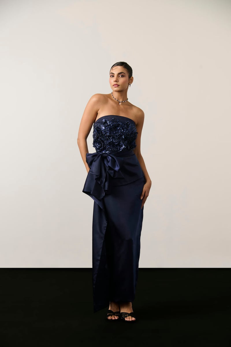 Embellished Drape Dress