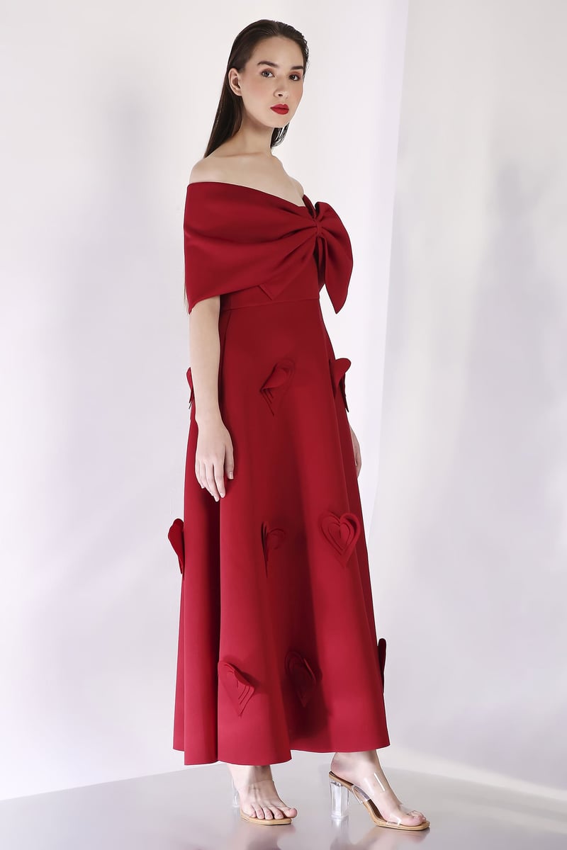 Red Oversized Bow Cape Wrap Shrug