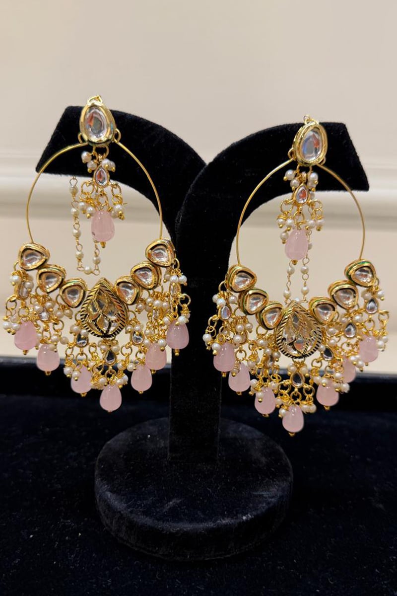 Noor Rose Quartz Hoop Chaandbali