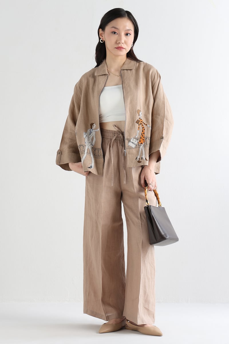 Khaki Emb Shacket