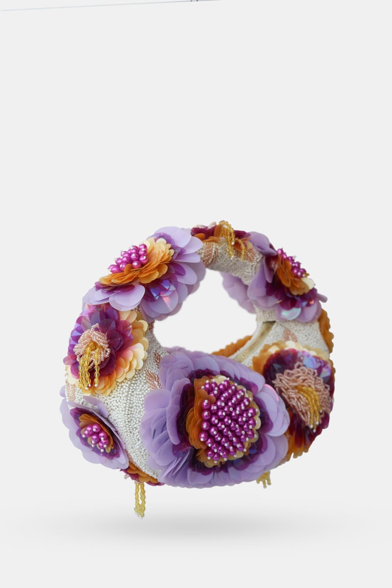 Amethyste Bloom Violet Pearl Bag — Versuhz India