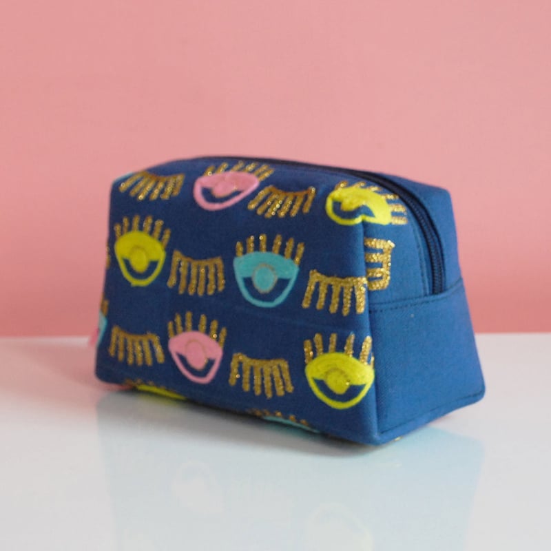 Makeup Pouch- Evil Eye Blue
