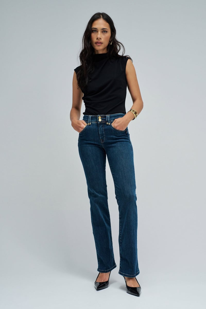 Dark Wash High-Rise Bootcut Jeans