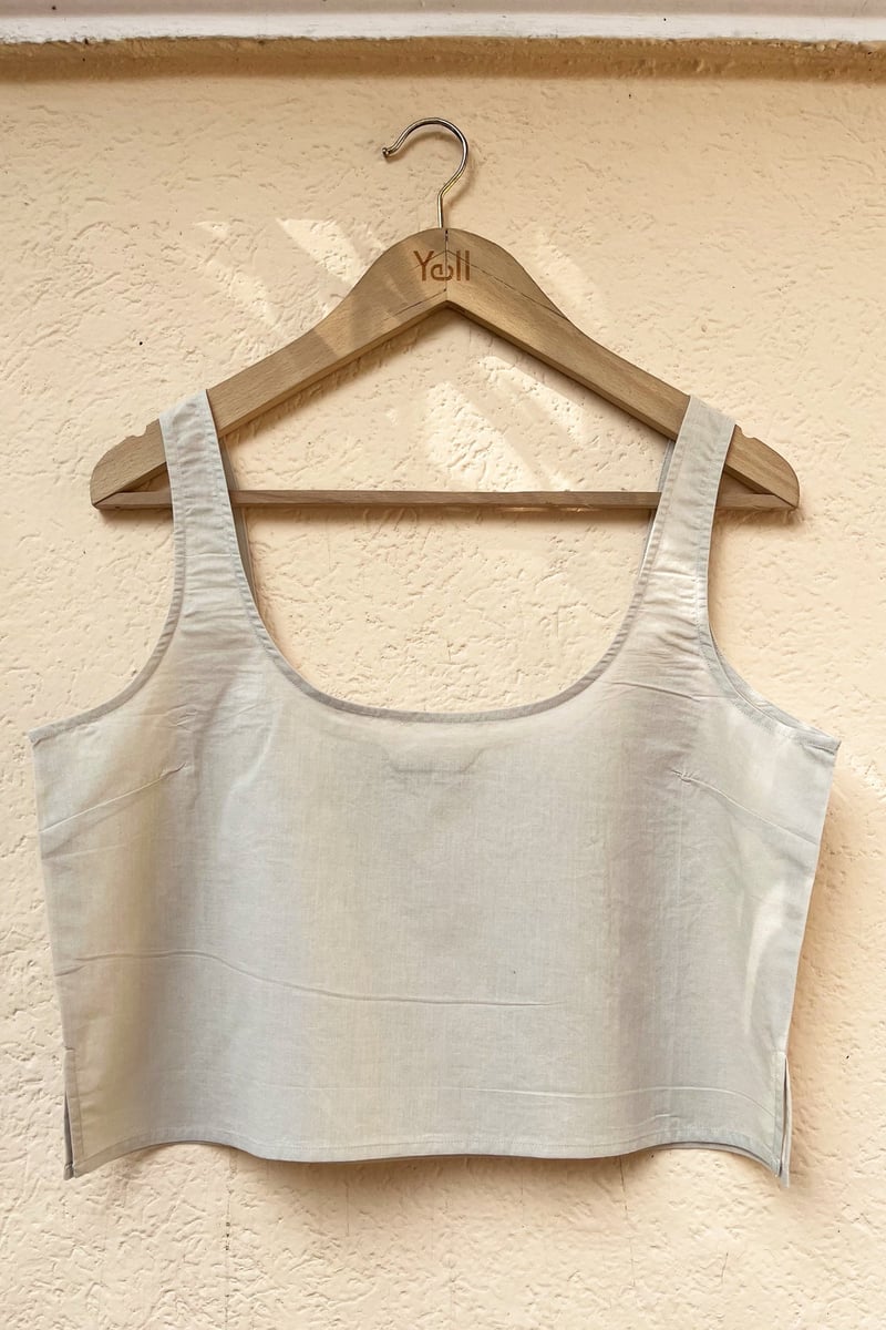 White Linen Square Neck Spaghetti Strap Inner Top — YELL