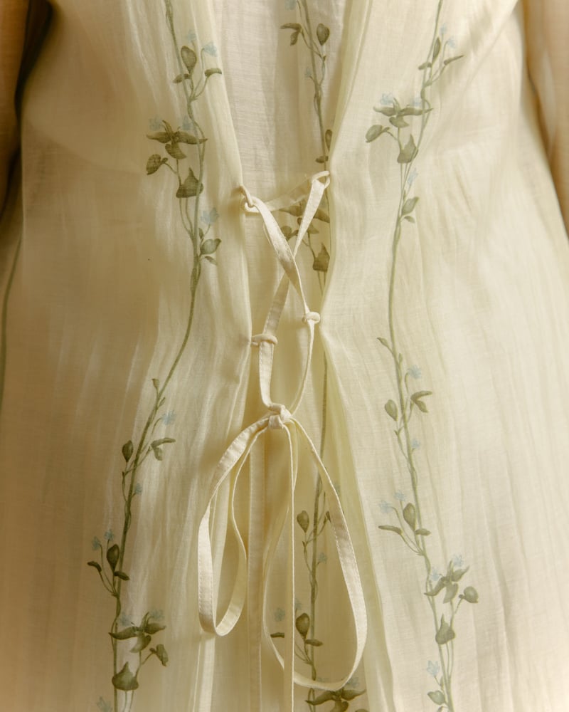 Buttery Yellow Stripe Printed Tunic and Flared Pants Co-ord