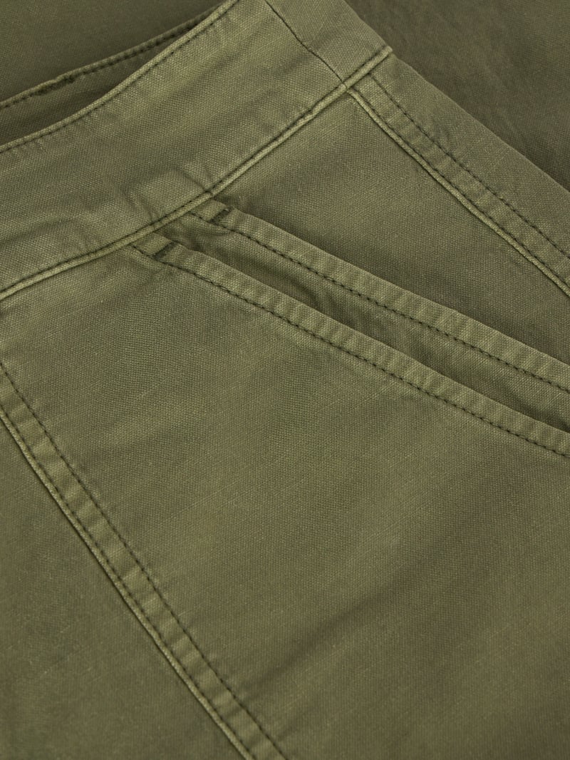 Khaki Green Relaxed-Fit Chino Trousers