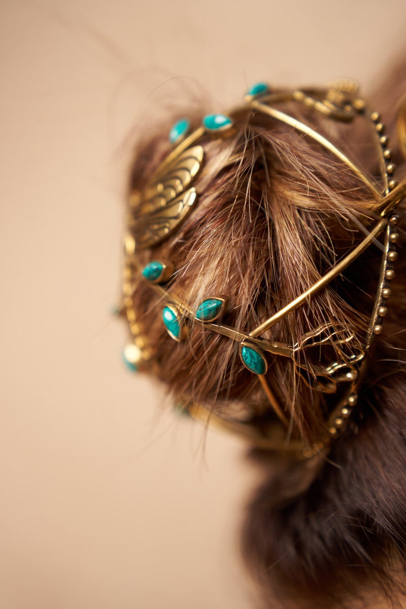 Turquoise Dragonfly Hair Bun & Hair Scrunchie