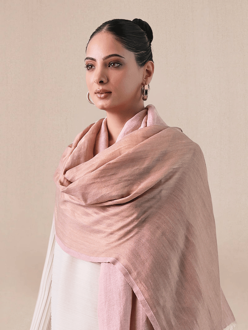 Wool Reversible Zari Stole