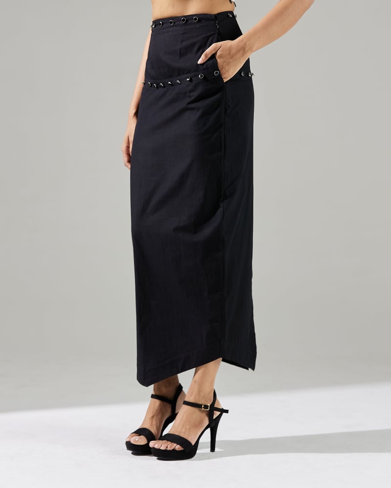 Black and White Shirt and Maxi Pencil Skirt Co-ord Set
