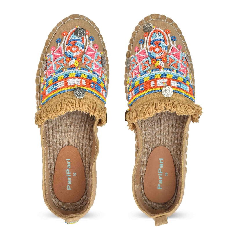 Masai Beaded Espadrilles Beige