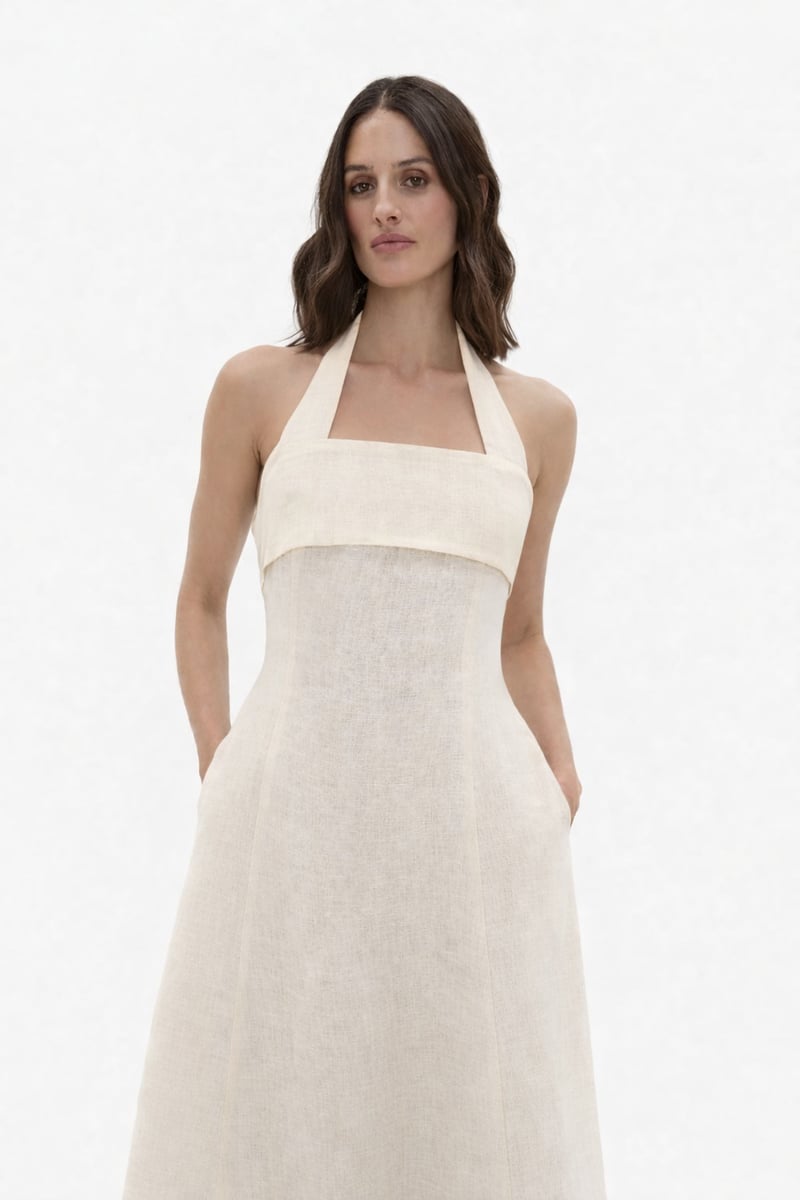 Noa Buttercream Linen Dress