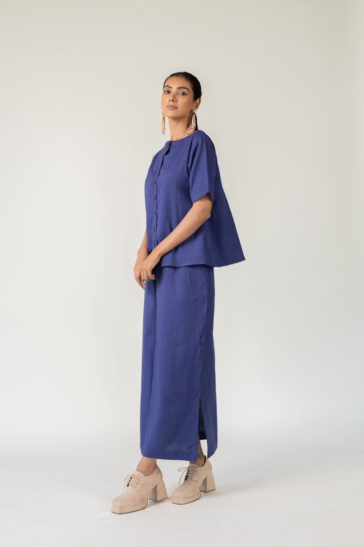 Indigo City-Goer Skirt Set