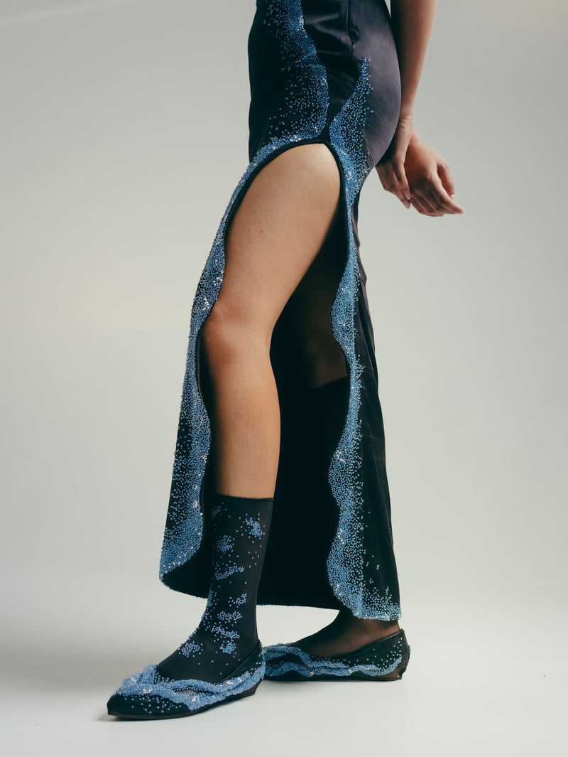 Black Strapless Sweetheart Maxi Dress with Side Slit
