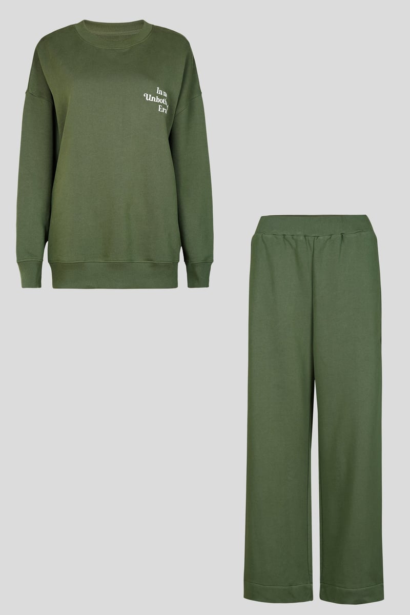 Green Oversized Cotton Terry Sweatshirt